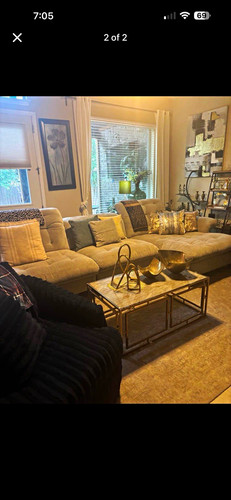 Gray fabric upholstered - fabric,