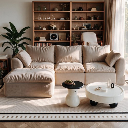 Chenille sectional sofa - 96.5",